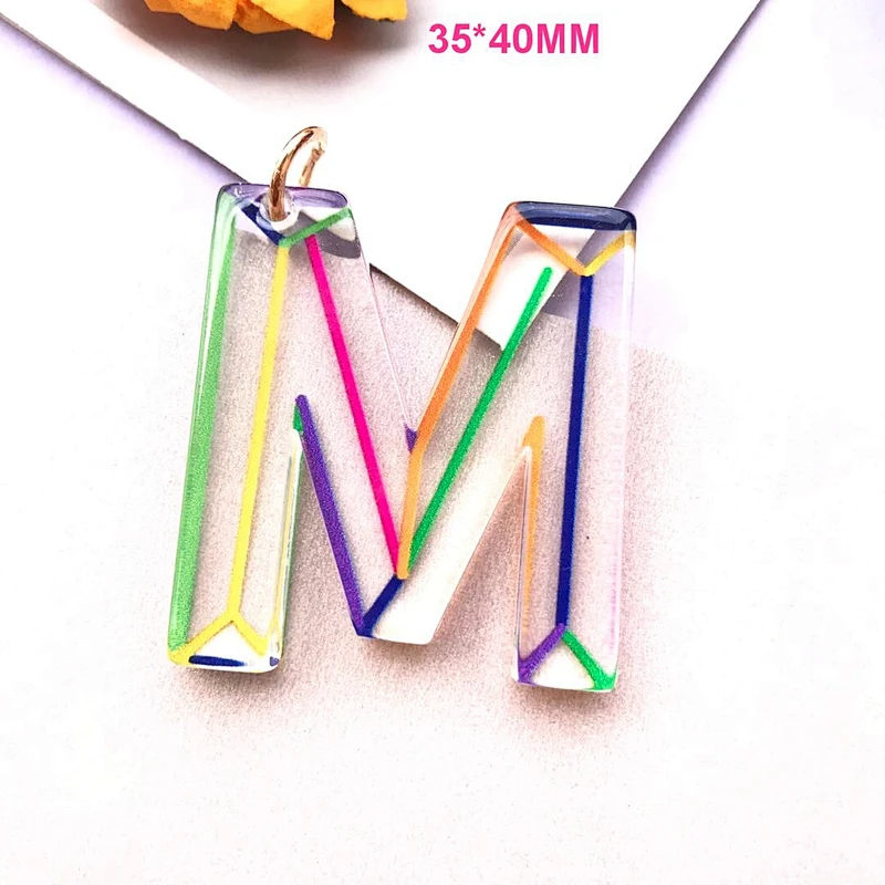 Creative Colorful 26 Letters Keychains Acrylic Keychain