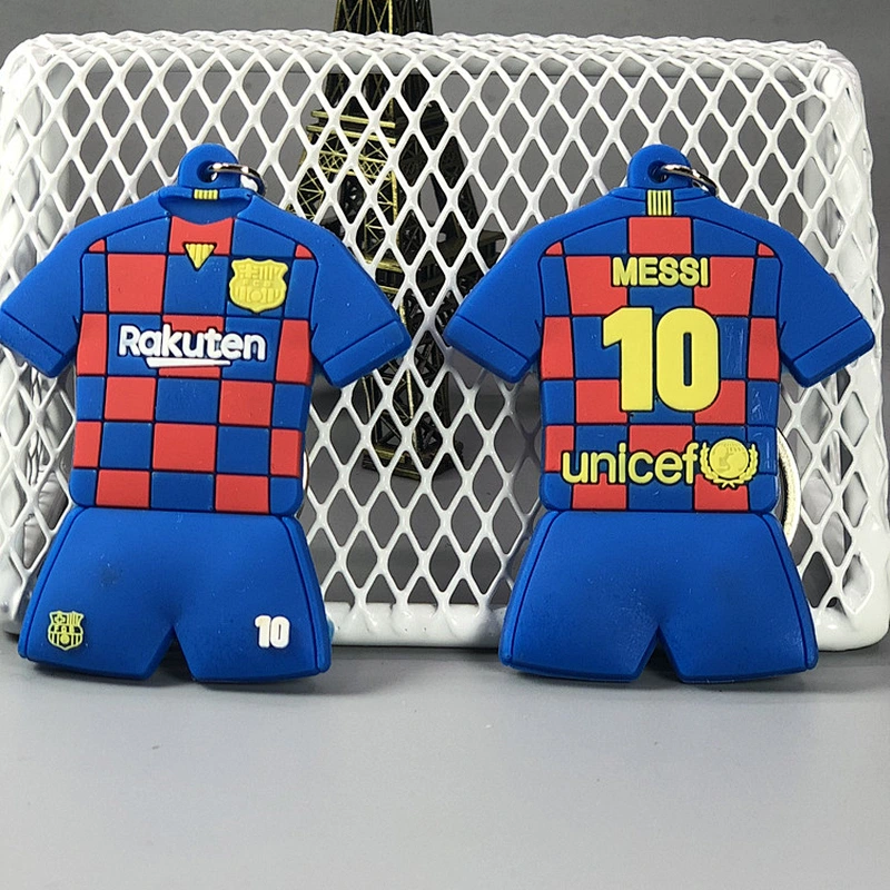 Football Star Custom 3D Soft PVC Jersey Keychain