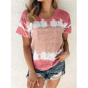 Hot Sell Loose Round Neck Short Sleeve Printed T-shirt for Women