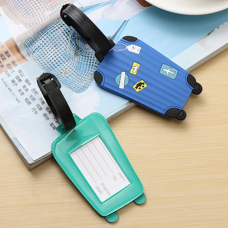 Creative Fashion Luggage Shape Soft PVC Custom Luggage Tag