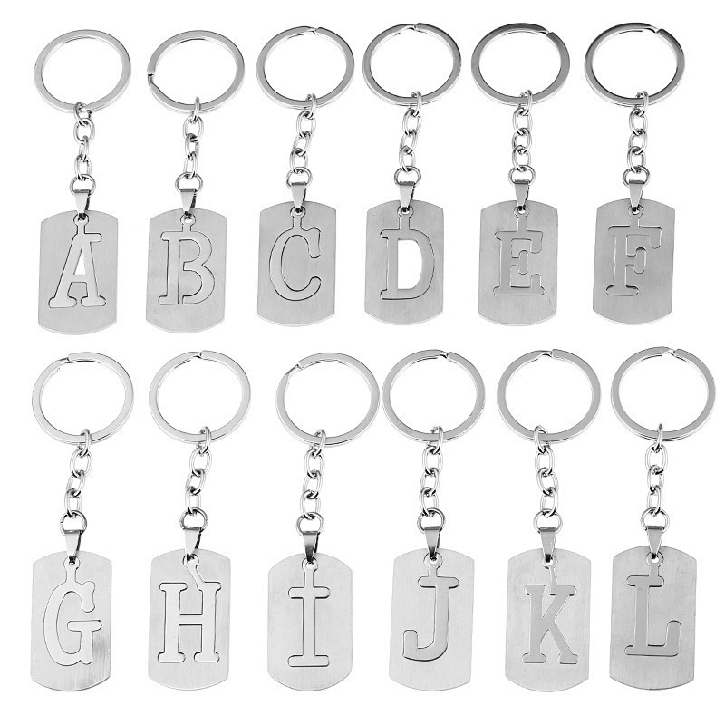 Hot Sale Stainless Steel Keychains 26 Letter Keychain Pendant