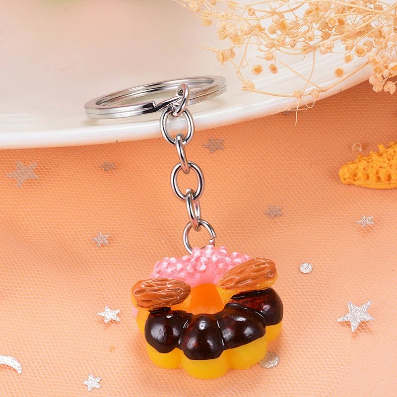 cake donuts key chain keychains