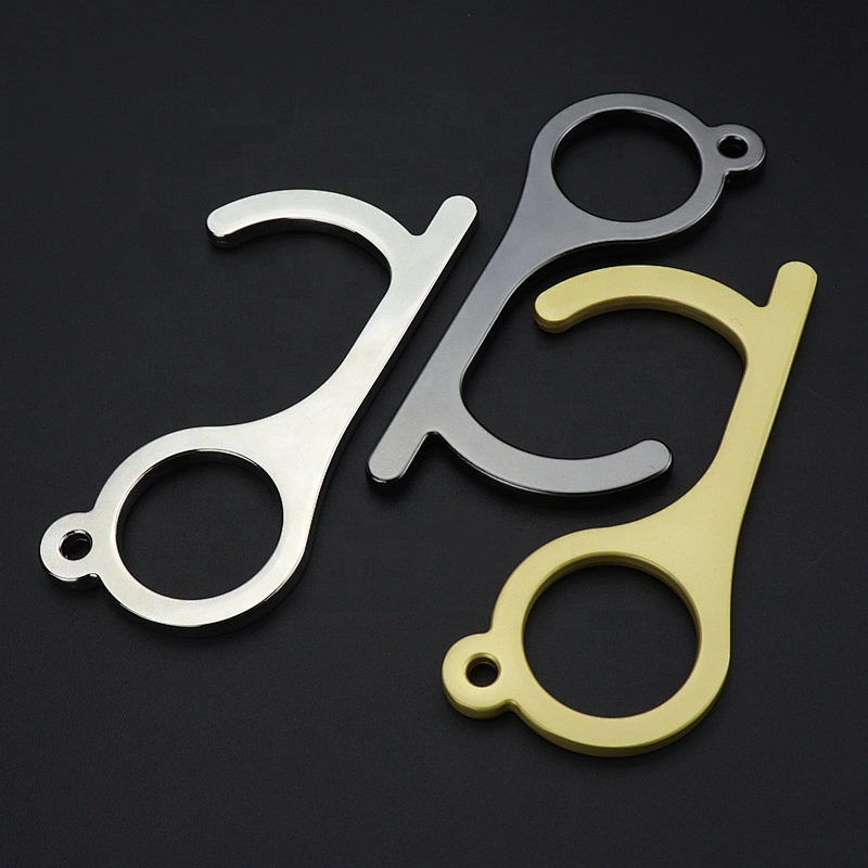 Pure brass material safty non touch keychain muti-functional door opener
