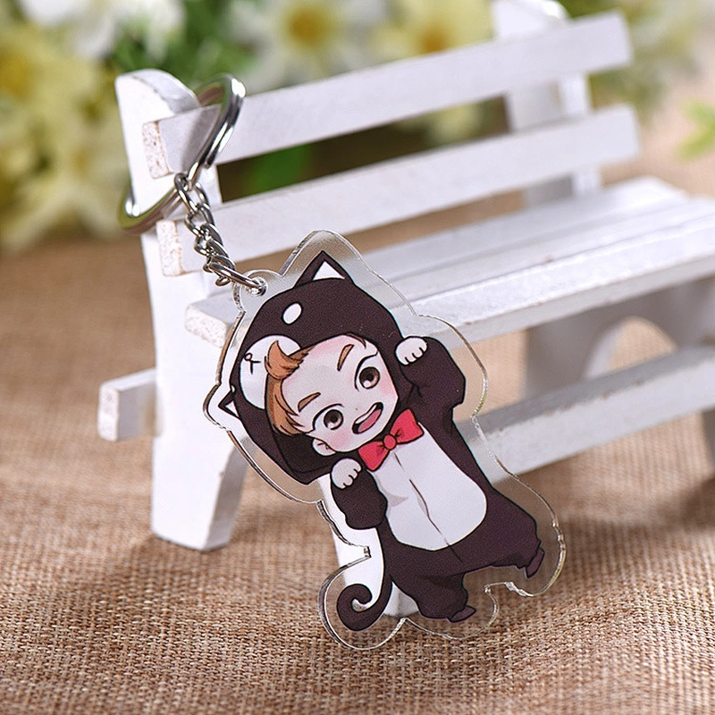 Wholesale Cartoon Cute Doll Clear Acrylic Keychain Pendant Custom