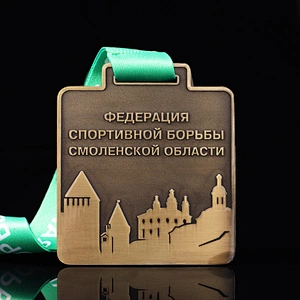 cheap metal blank Gold Silver Bronze Marathon Sports Medals Custom Medal with ribbon hanger