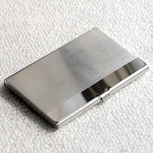 Business gifts stainless steel thin stripe metal collector cards holder