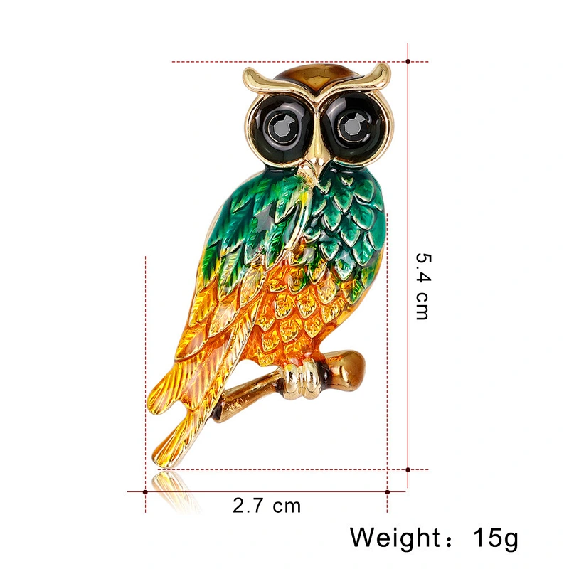 Popular Animal Owl Safety Pin Brooch Fashion Cartoon Retro Lady Brooches