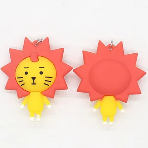 Custom Logo 3D Lion Animal Soft PVC Keychain