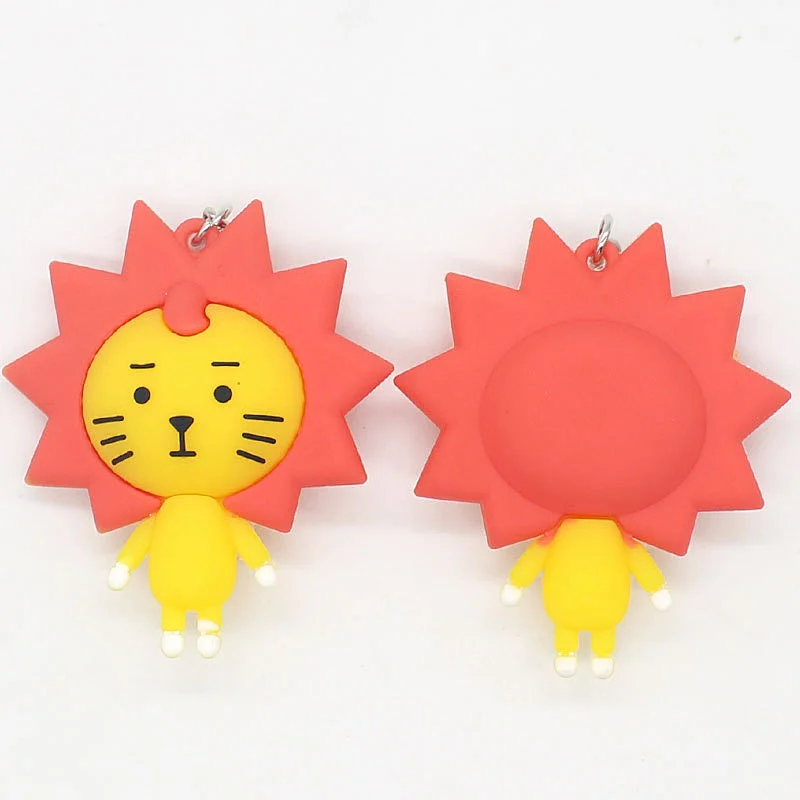 Custom Logo 3D Lion Animal Soft PVC Keychain