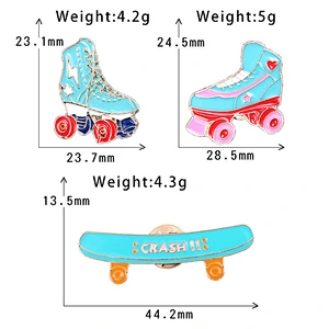 New Creative Design Roller Skates Lapel Brooch Scooter Custom Enamel Pin Sport