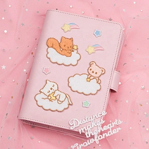 cute phone wallet notebook decoration embroidery patch embroidered sticker