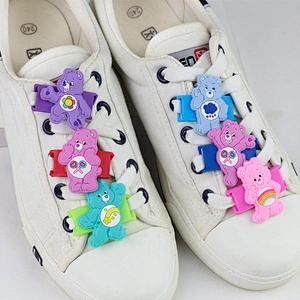 Soft rubber cute bear PVC shoes lace buckle patch
