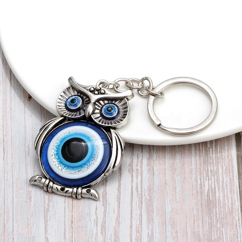 Turkey blue evil eye owl eye of demon metal keychain