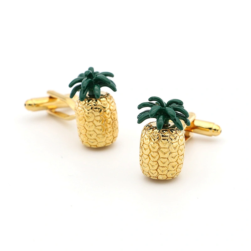 Fruit Series High Quality Gold Pineapple Cufflinks Men and Women Cufflinks Manufacturer
