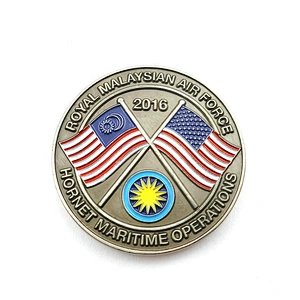 soft enamel colored UK American flag custom metal coins