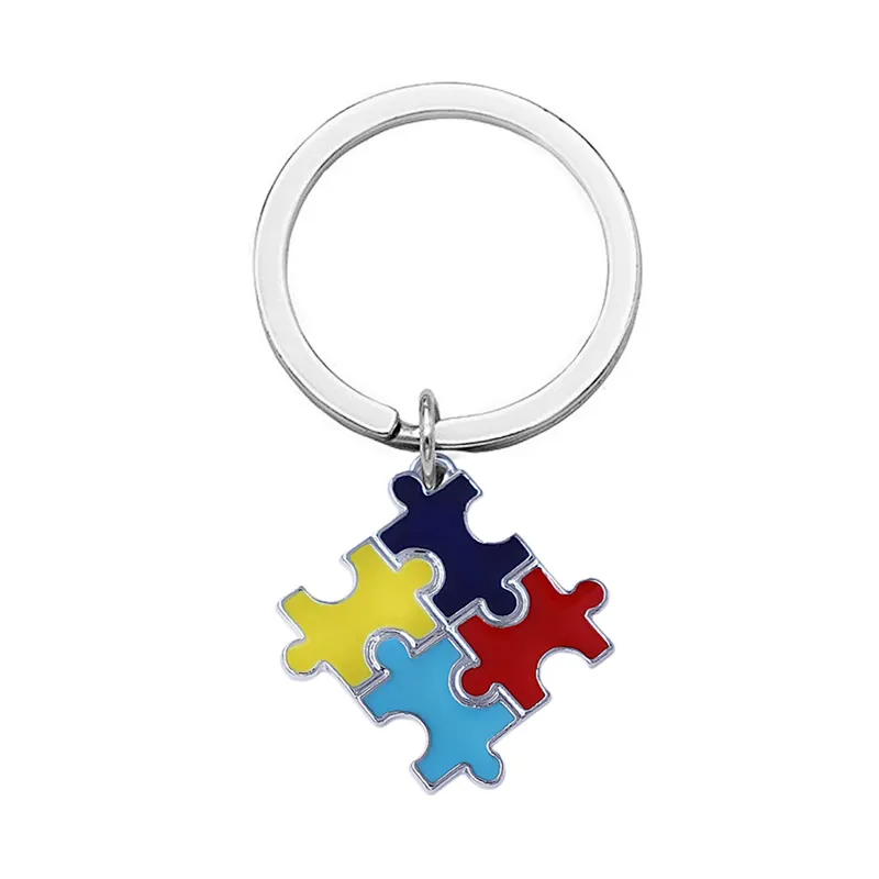 Hot quality China factory enamel Autism keychains