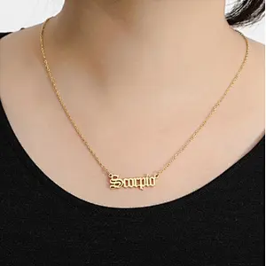 Fashion Twelve Constellation Necklace Stainless Steel Zodiac Sign Pendant Necklace for Women