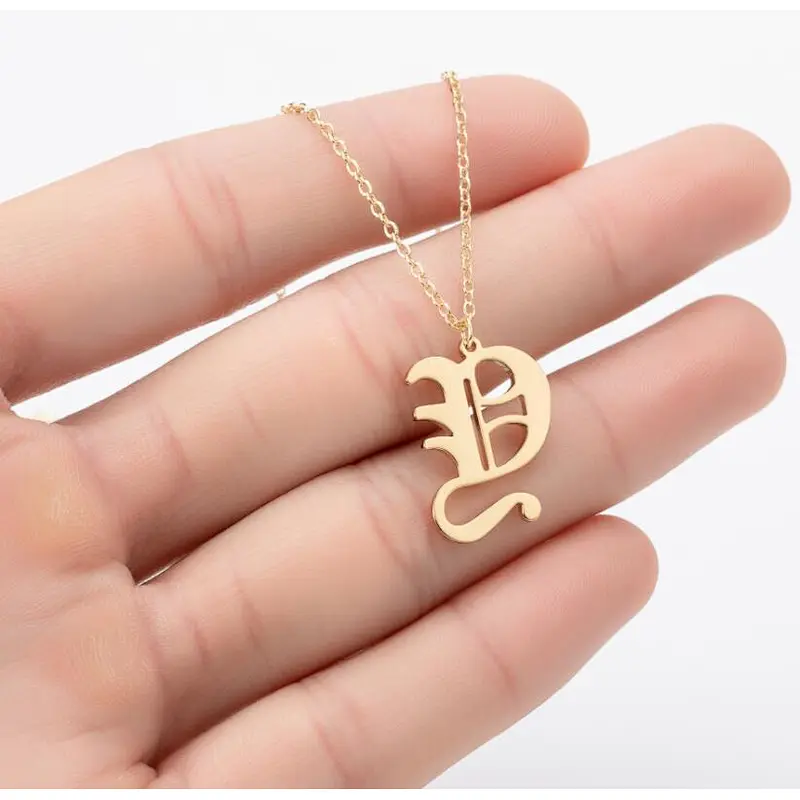 Fashion 26 Letter Necklace Stainless Steel Initial Necklace