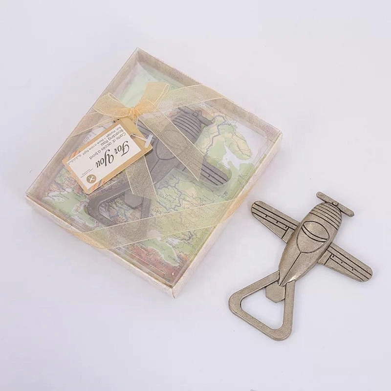 Antique gold helicopter aircraft alloy bottle opener