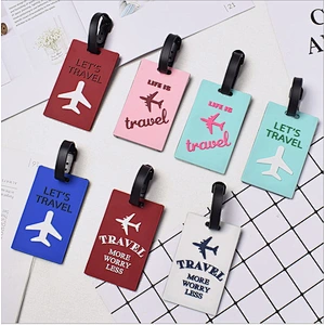 Fashion Aircraft Silicone Luggage Tag Anti-lost Soft PVC Travel Luggage Tags