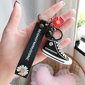Little Daisy Keychain Pendant Cartoon 3D PVC Canvas Shoe Korean Bag Charm
