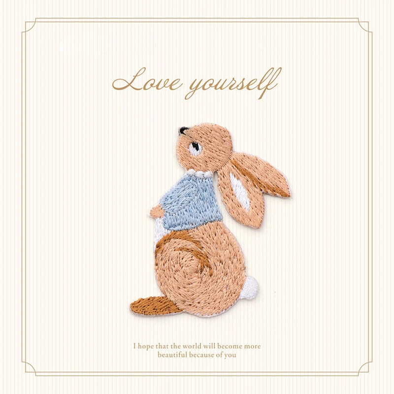 Three Styles Rabbit Patch Clothes Iron on Embroidery Patch Custom