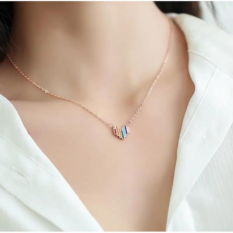 Fashion hot sale LGBT rainbow metal necklace