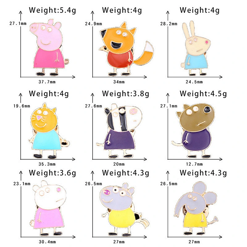 Cartoon Anime Cute Piggy Brooch Bag Pins Clothing Accessories Badge Lapel Pin Factory Wholesale
