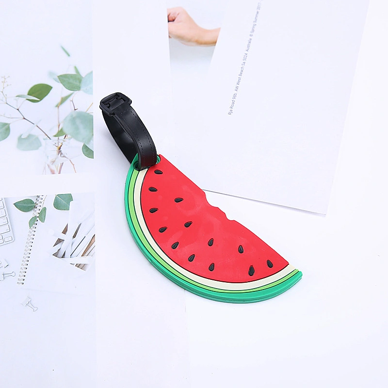 New Cartoon Pineapple Watermelon Luggage Tags Soft PVC Fruits Luggage Tag