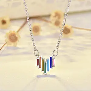 Fashion hot sale LGBT rainbow metal necklace