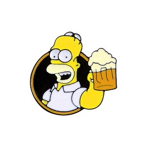 Simpson families funny drinking beer skatebiard soft enamel lapel pins