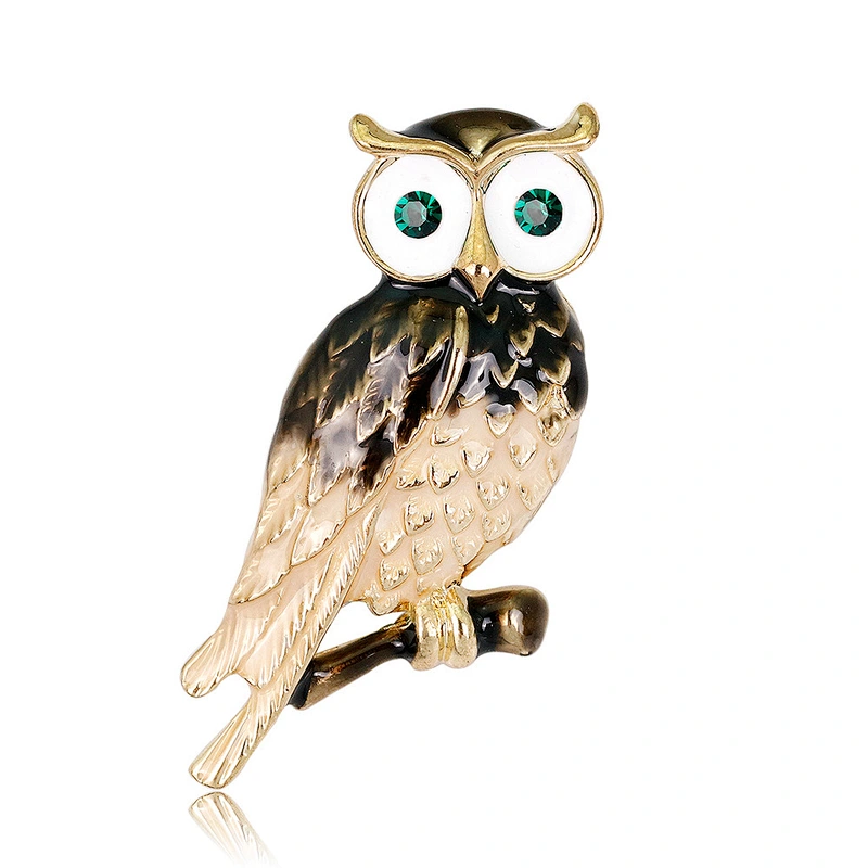Popular Animal Owl Safety Pin Brooch Fashion Cartoon Retro Lady Brooches