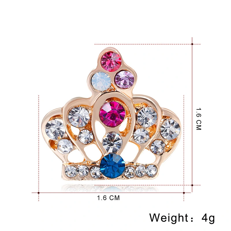 Small Crown Collar Pin Crystal Brooch Pins Scarf Buckle