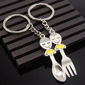 China manufacturers custom Valentine's Day Fork spoon keychains