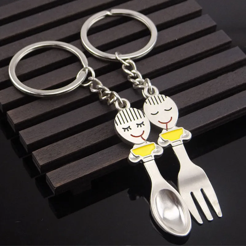 China manufacturers custom Valentine's Day Fork spoon keychains