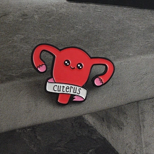 Cute uterus body organ medical lapel pin badges