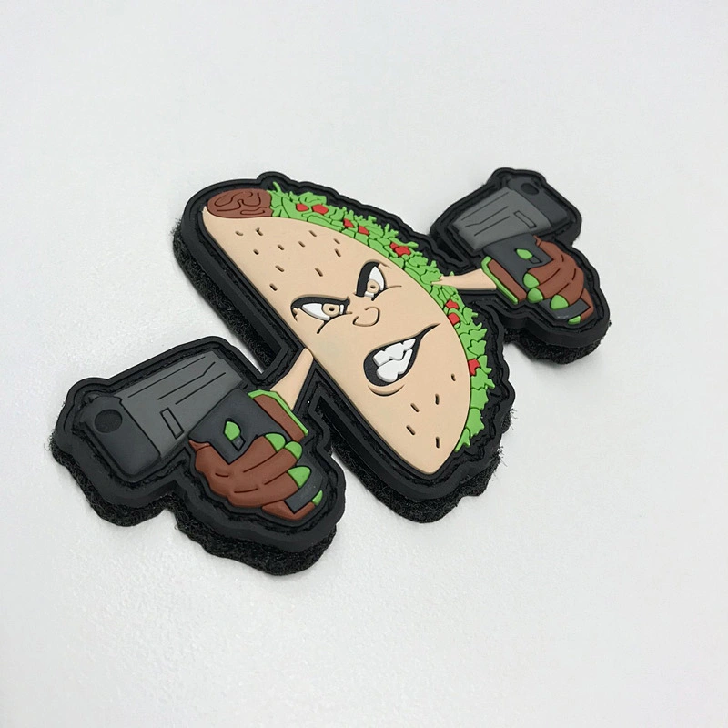 no minimum high quality hook and loop soft custom pvc patch