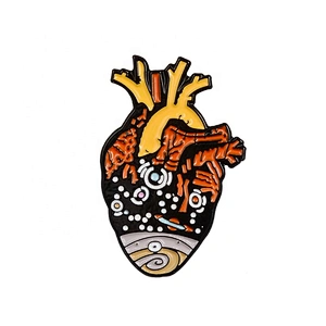 Soft enamel lapel pin red heart badge