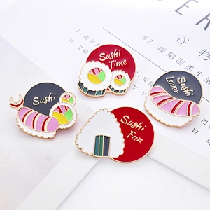 Cute Cartoon Sushi Brooch Badge Food Soft Enamel Lapel Pin Custom