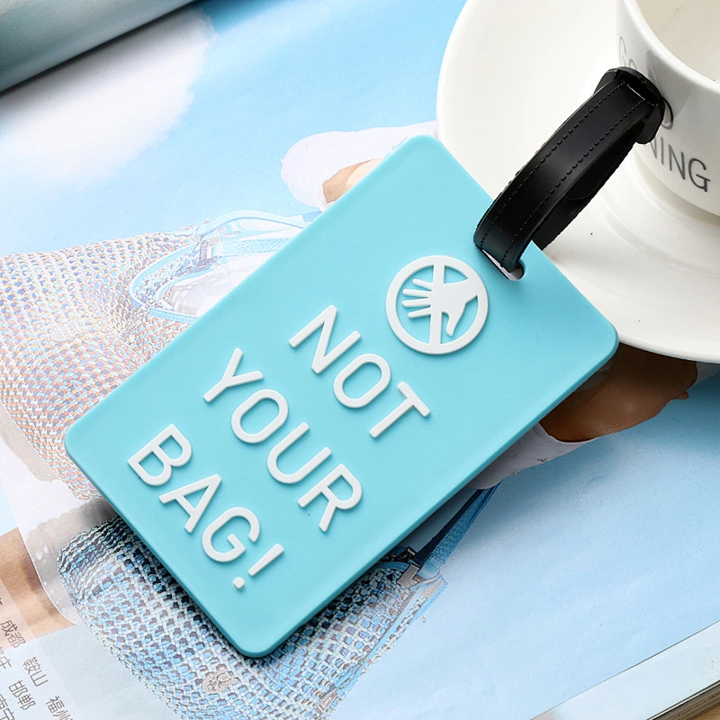 Embossed Letter Silicone Luggage Tags Fashion Soft PVC Luggage Tag