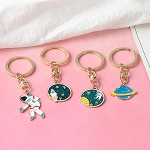Astronaut in space planet pendant gold necklace accept custom