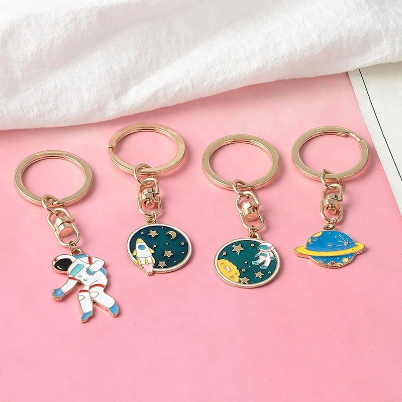Astronaut in space planet pendant gold necklace accept custom