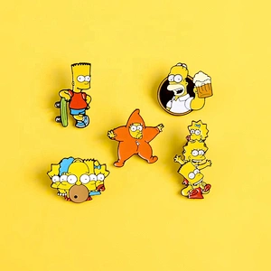 Simpson families funny drinking beer skatebiard soft enamel lapel pins