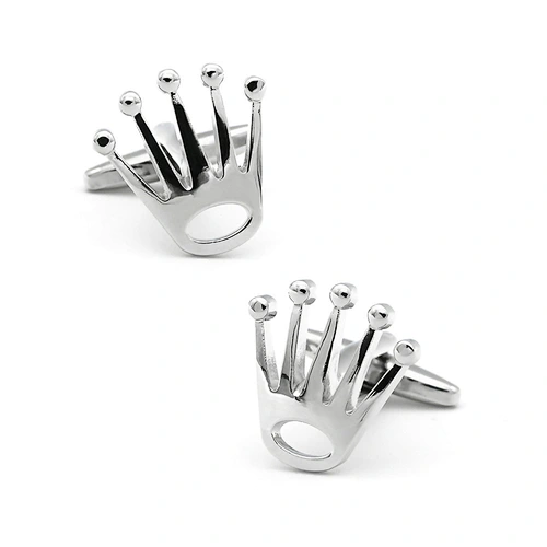 High Quality Silver Gold Rose Gold Black Cuff Link Men Crown Shape Cufflinks Manufacturers