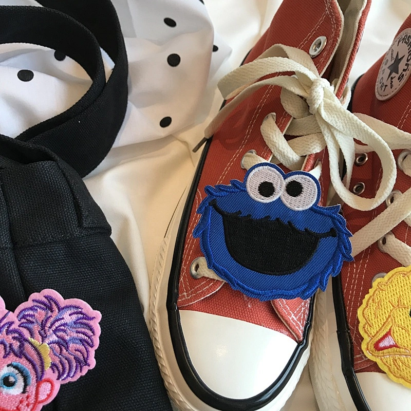 Cartoon Sesame street sneakers decoration accessory shoes lace embroidery embroidered patch