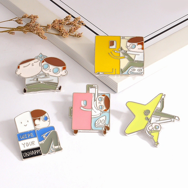 Fashion Boy Series Cartoon Pin Brooch Custom Metal Pins Badge