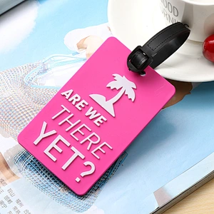Embossed Letter Silicone Luggage Tags Fashion Soft PVC Luggage Tag