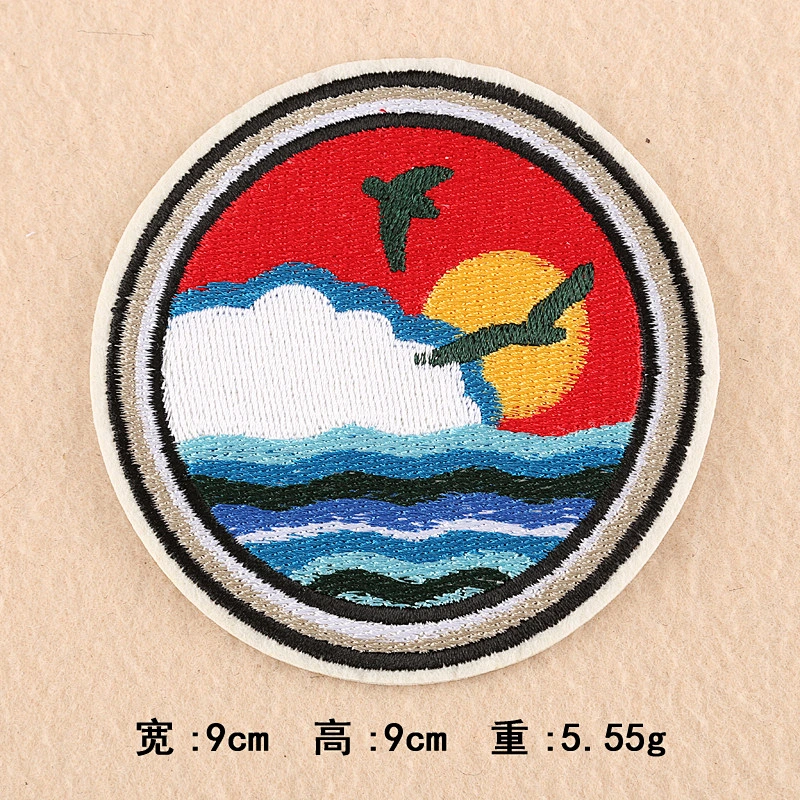 9 Styles Round Shape Clothing Patch Iron on  Logo Patches for Clothes