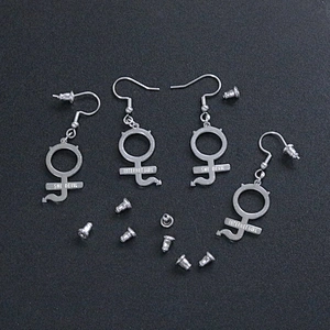Hot Sale European and American Punk Style SHE DEVIL Earrings Stainless Steel INTERNET GIRL Ear Hooks