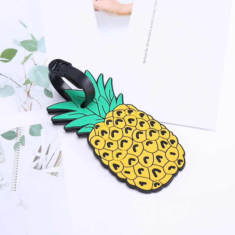 New Cartoon Pineapple Watermelon Luggage Tags Soft PVC Fruits Luggage Tag